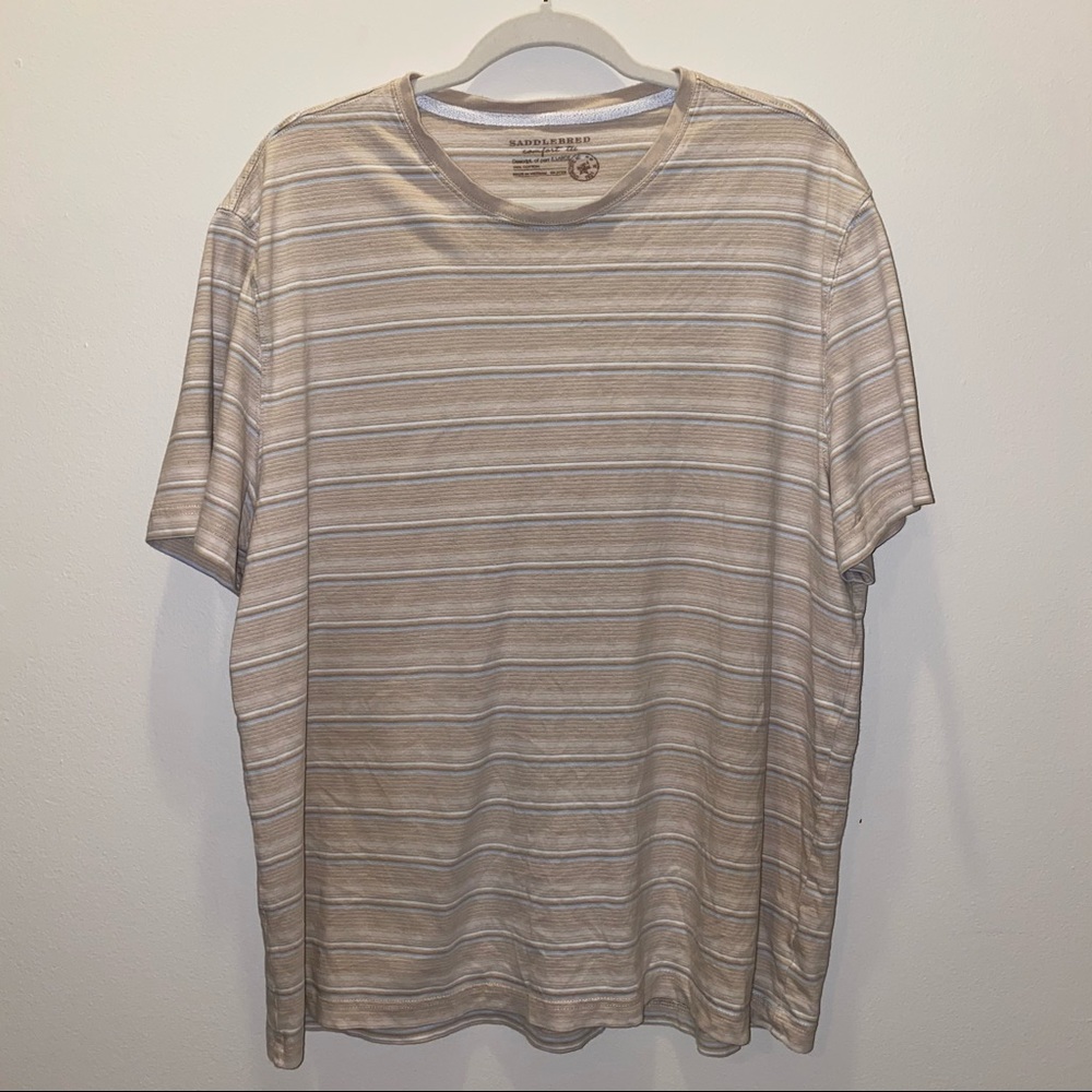 White & tan stripped t-shirt